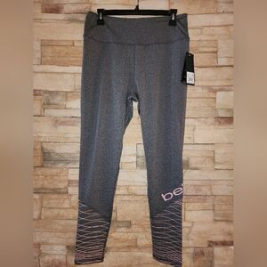 NWT Womens BEBE Gray and Pink Leggings Sz L